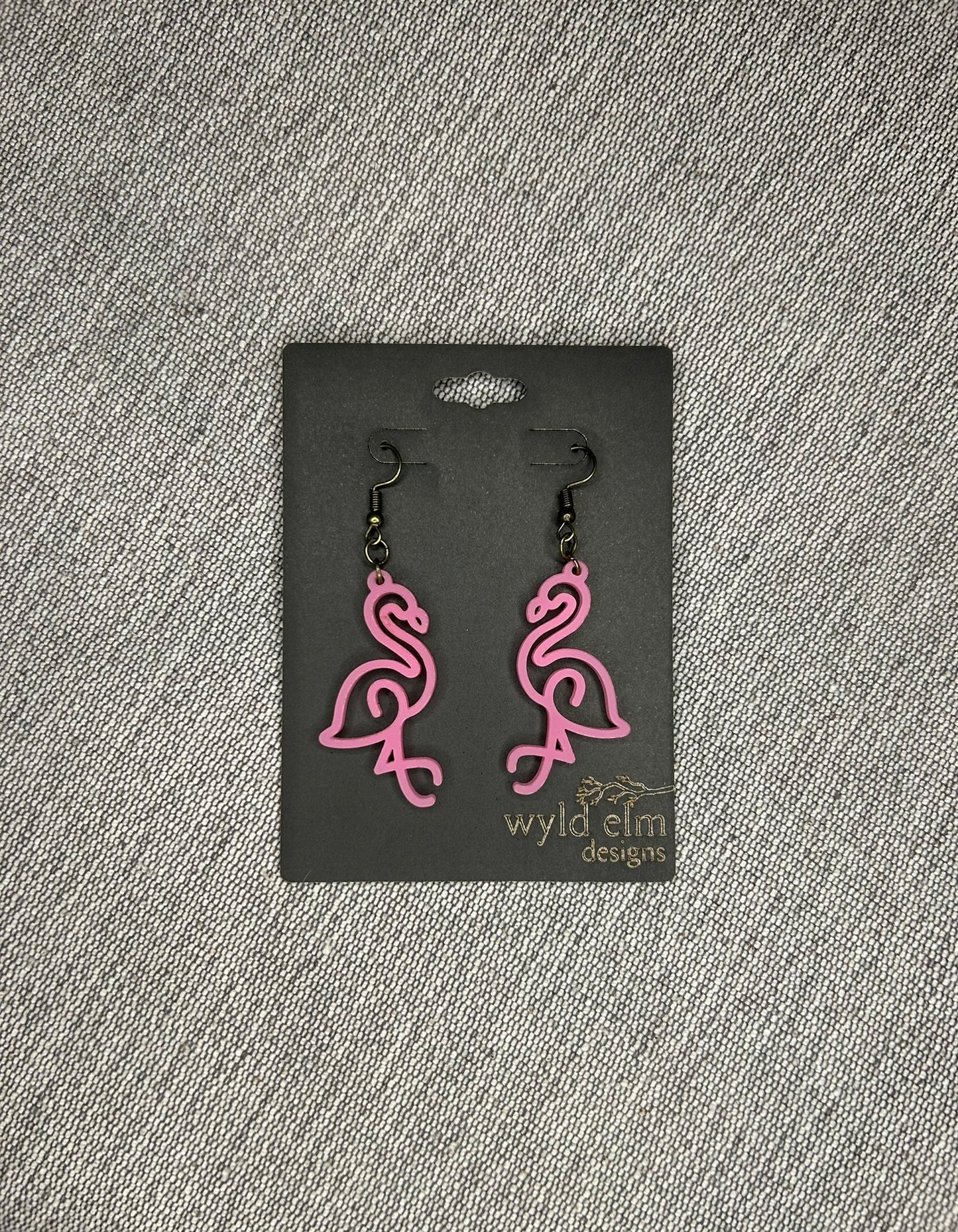Acrylic Neon Pink Flamingo Earrings - Lightweight Hypoallergenic Earrings