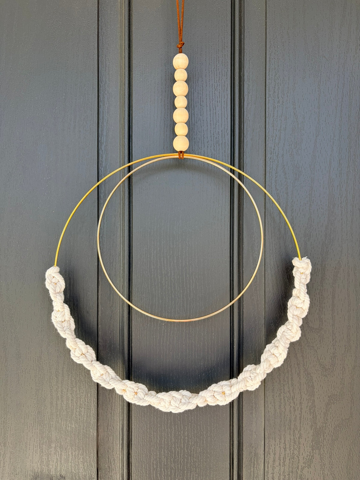 Interchangeable Double Hoop Wreath - Small Macrame Double Hoop Wreath Only (no designs) (Copy)