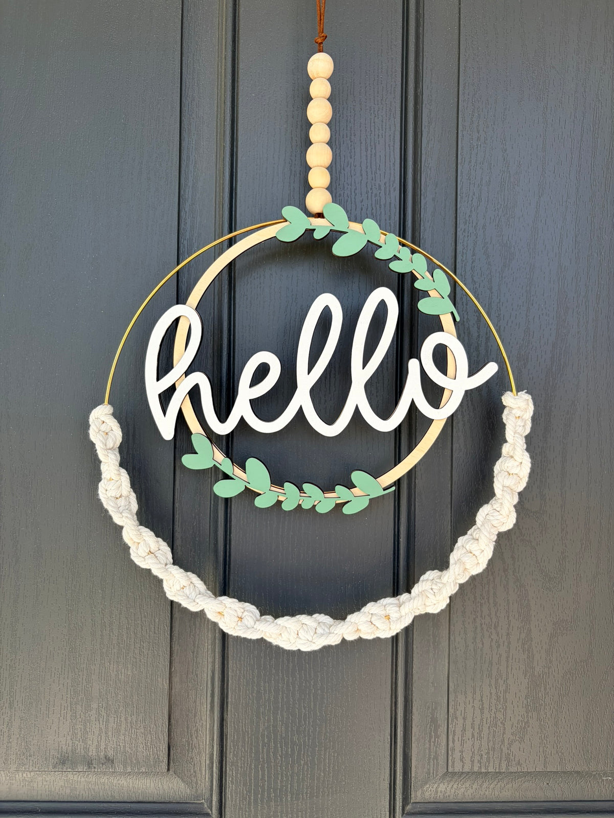 Interchangeable Double Hoop Wreath - Small Macrame Double Hoop Wreath Only (no designs) (Copy)