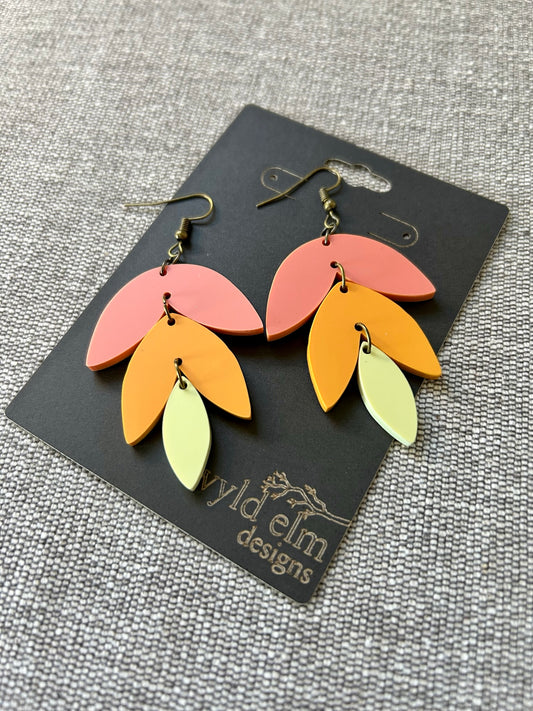 Tropical Petal Acrylic Earrings