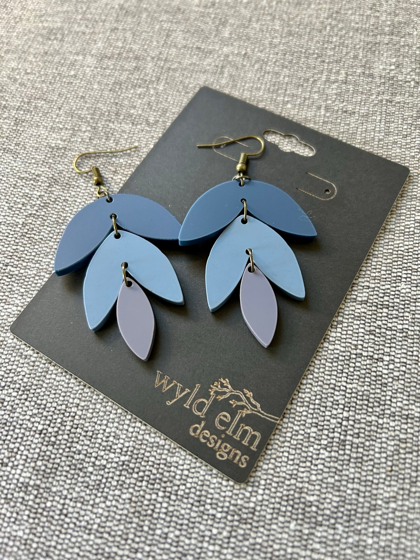 Feeling Blue Petal Acrylic Earrings