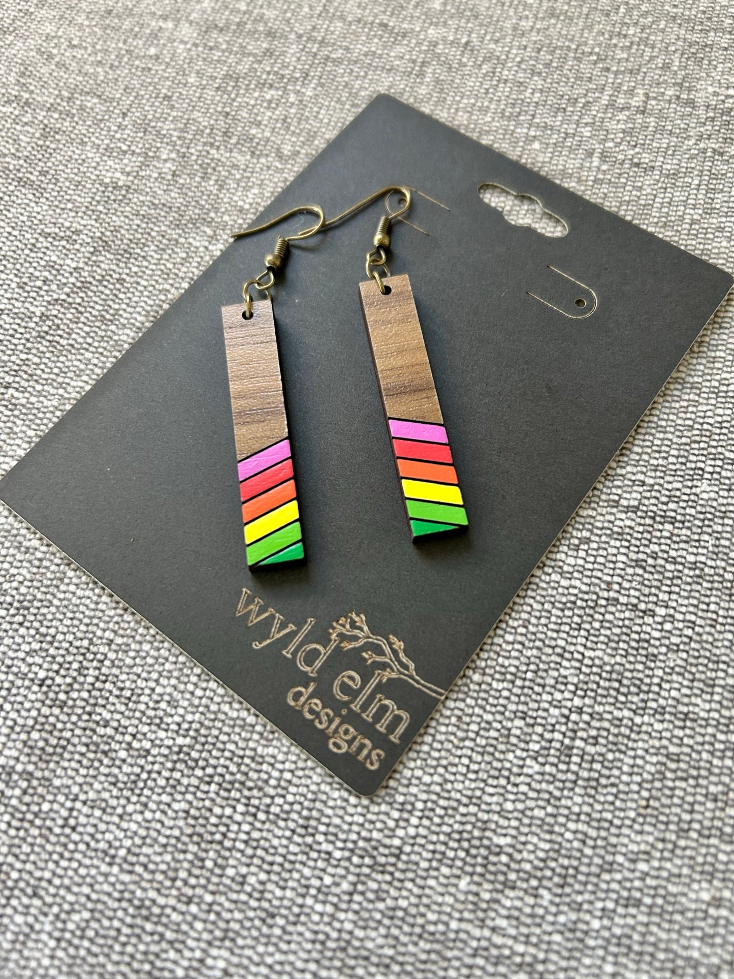 Summer Vibes Walnut Wood Earrings