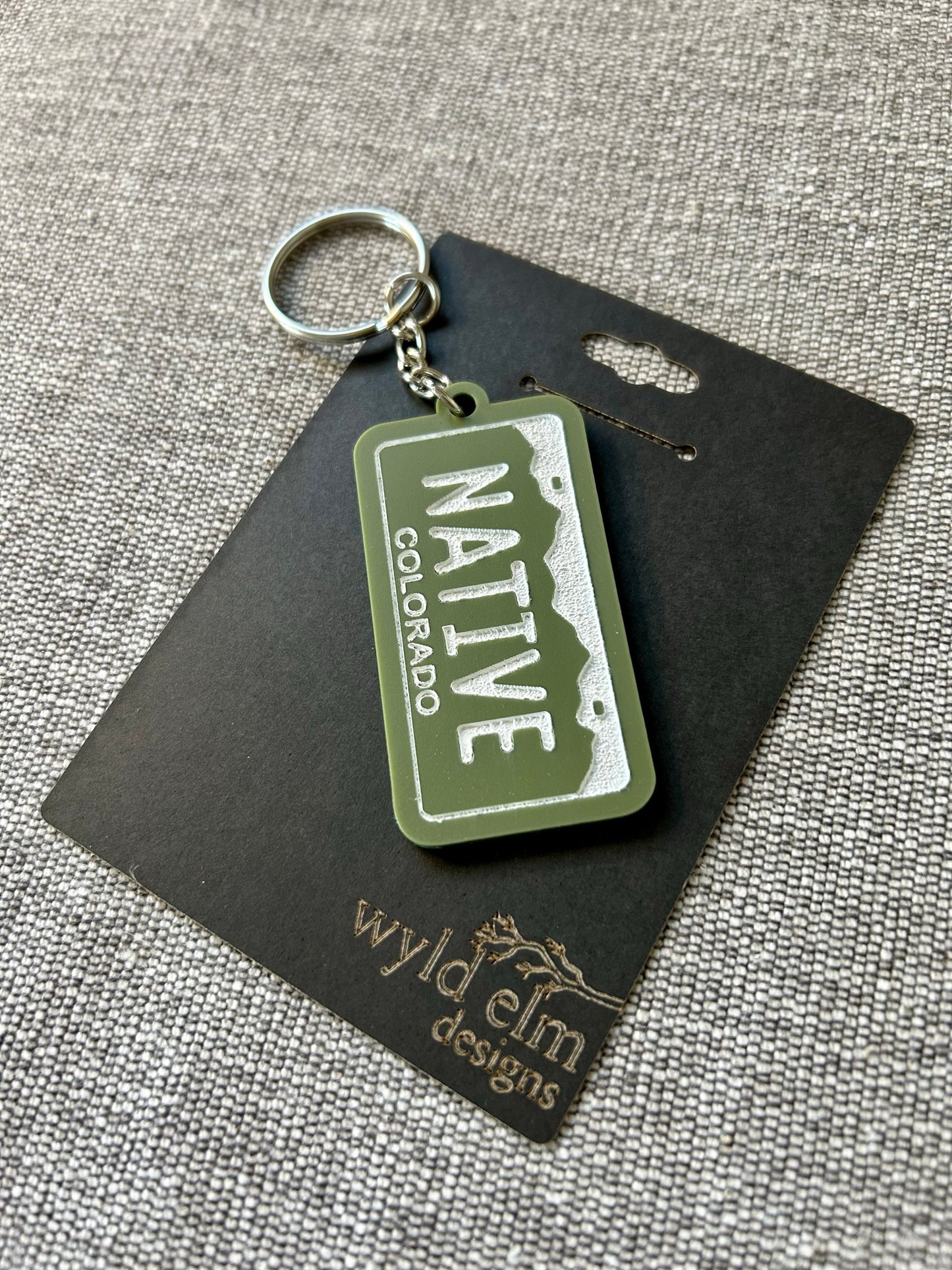 Colorado Native & Native-ish License Plate Acrylic Keychains