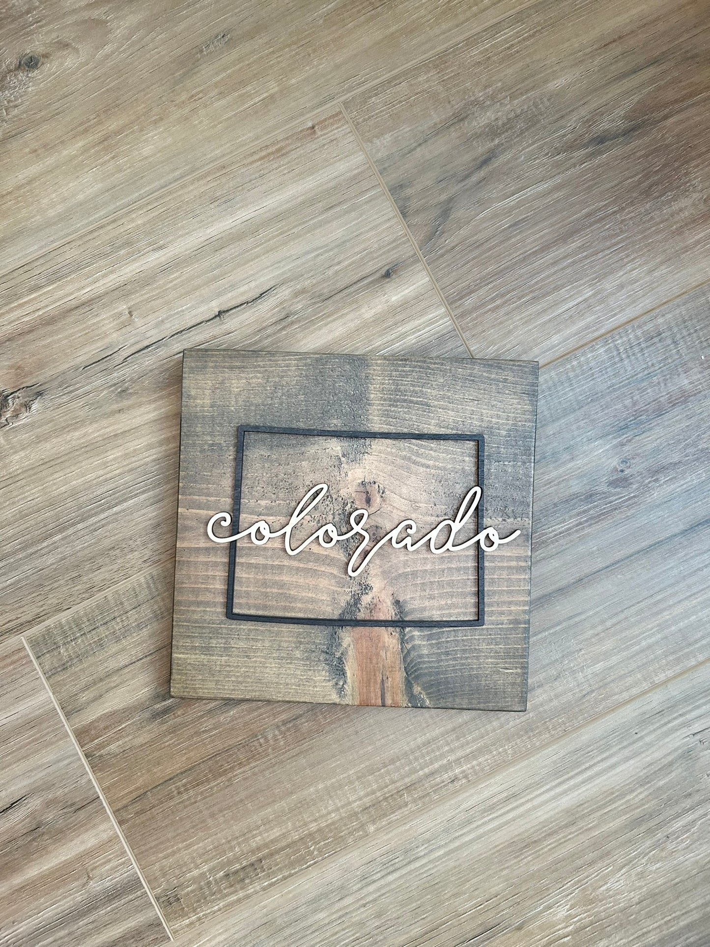 Colorado Home State Wood Sign - State Outline - Farmhouse Wood Sign