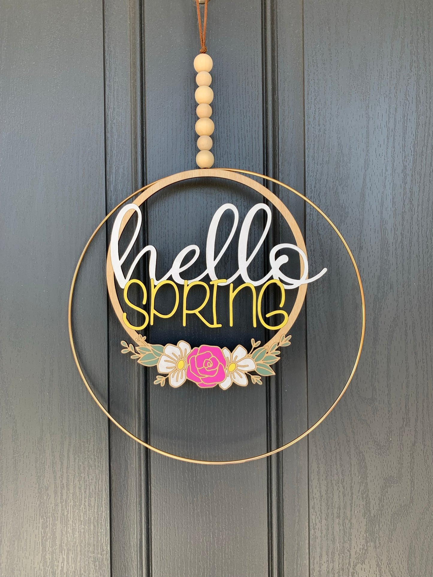 Interchangeable Gold Double Hoop Wreath - Wreaths for Every Season