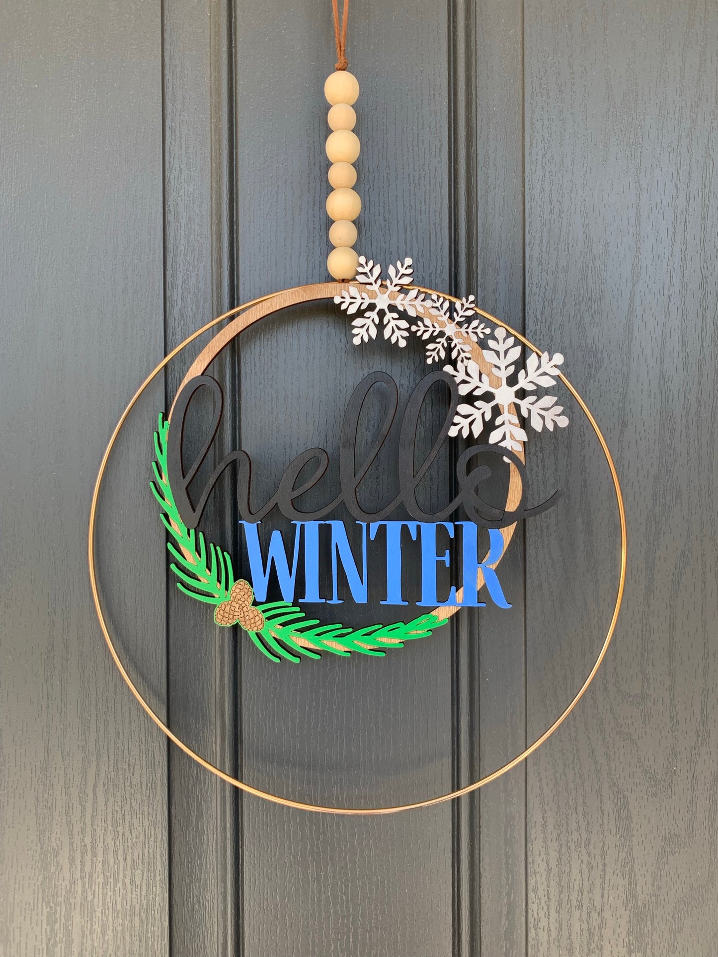 Interchangeable Gold Double Hoop Wreath - Wreaths for Every Season