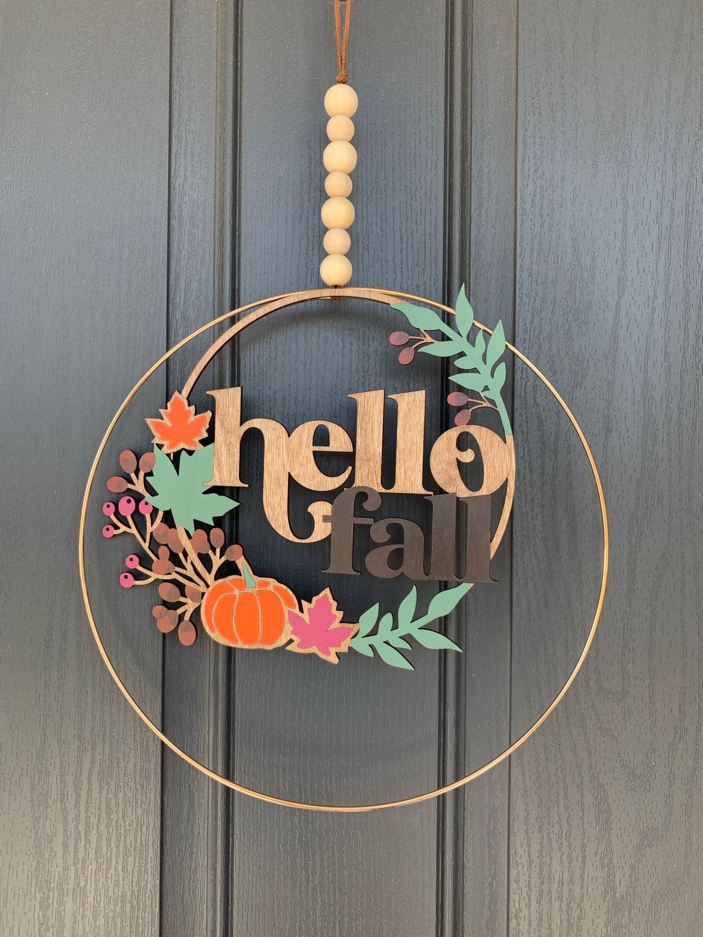 Interchangeable Gold Double Hoop Wreath - Wreaths for Every Season