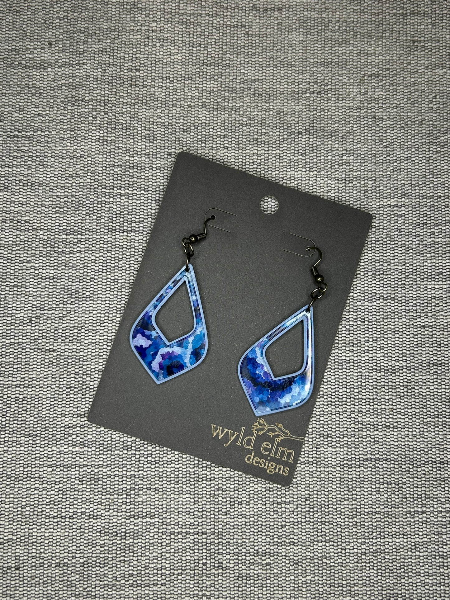 Blue Overlay Acrylic Earrings