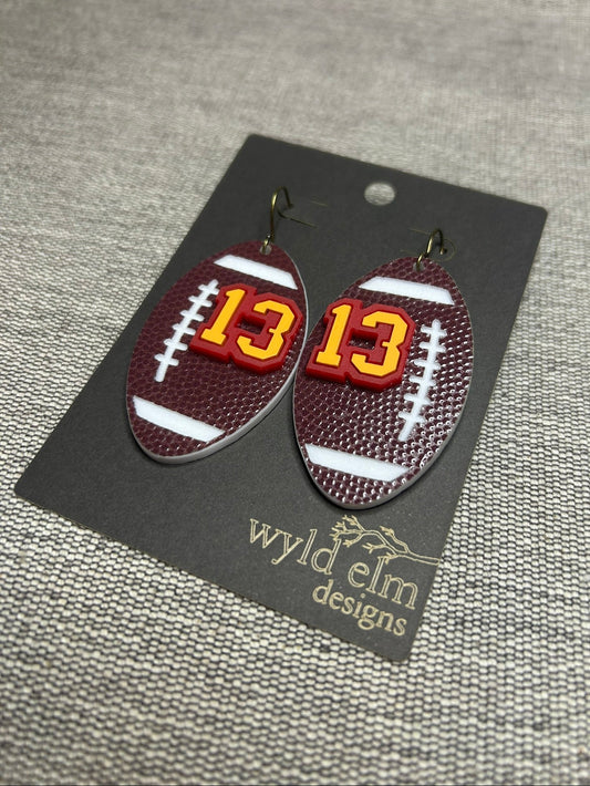 Mike Evans Number 13 Large Football Earring - Mike Evans Family Foundation