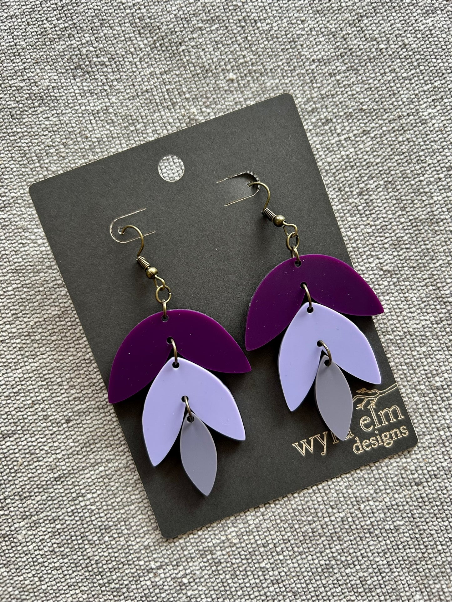 Perfectly Purple Petal Acrylic Earrings