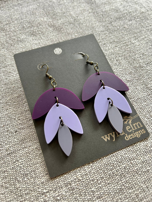 Perfectly Purple Petal Acrylic Earrings