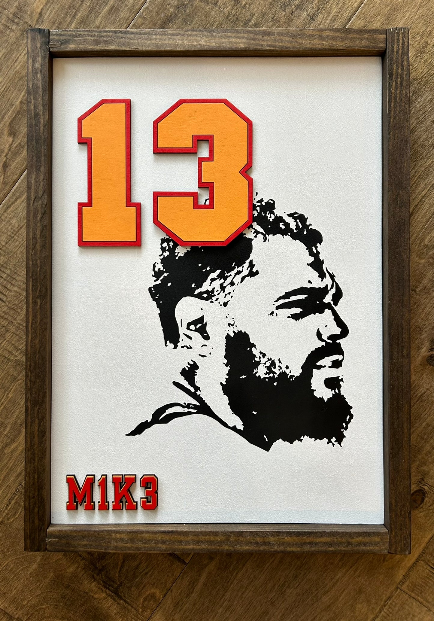 Mike Evans Silhouette Number 13 Wood Sign - Mike Evans Family Foundation