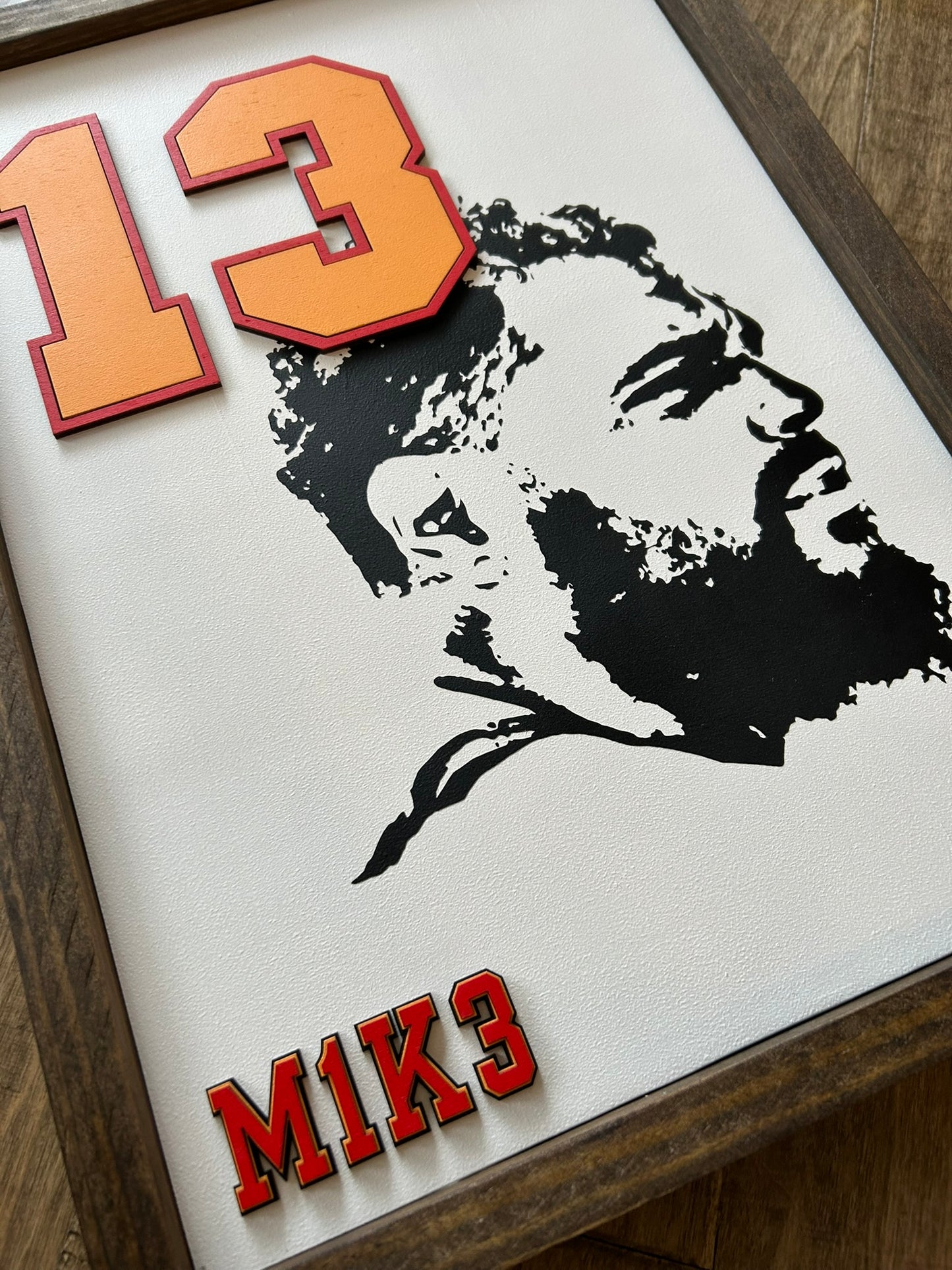Mike Evans Silhouette Number 13 Wood Sign - Mike Evans Family Foundation