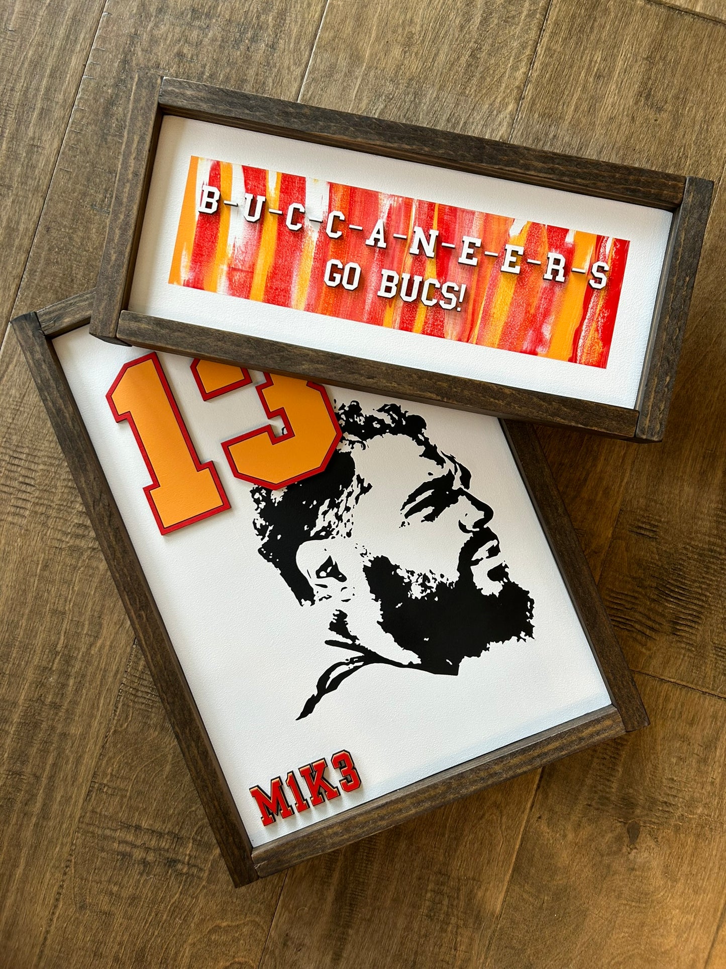 Mike Evans Silhouette Number 13 Wood Sign - Mike Evans Family Foundation