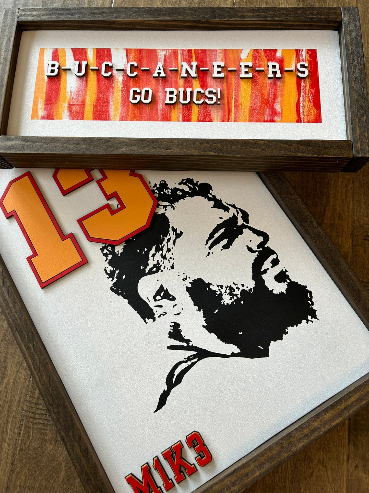 Mike Evans Silhouette Number 13 Wood Sign - Mike Evans Family Foundation