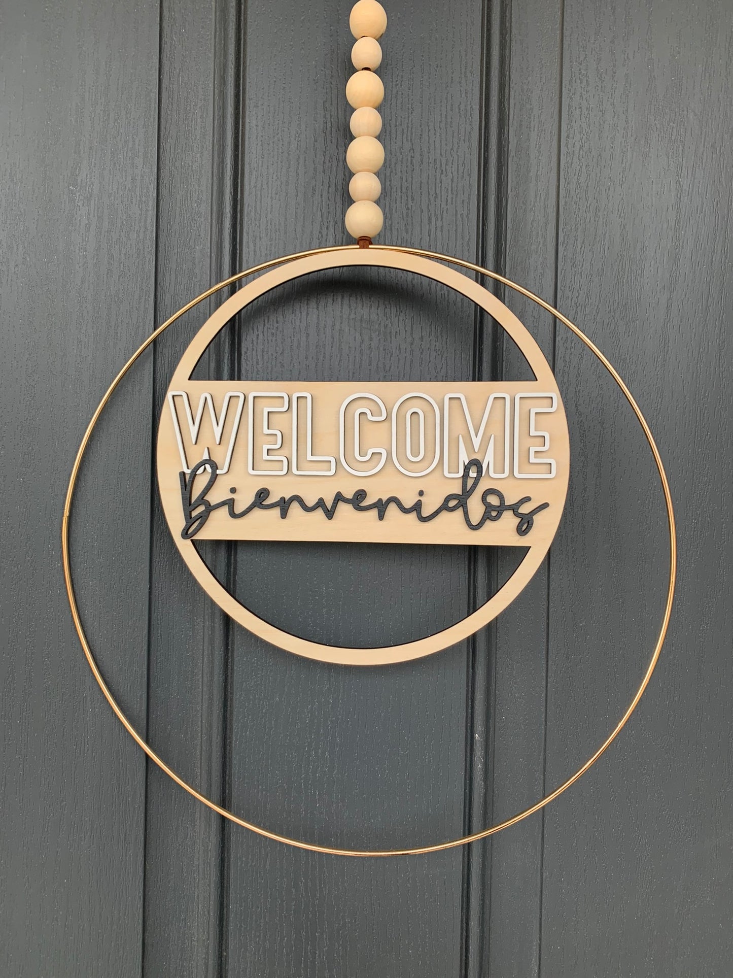 Interchangeable Gold Double Hoop Wreath - Wreaths for Every Season