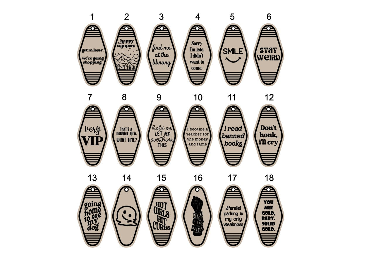 Motel Style Acrylic Keychains