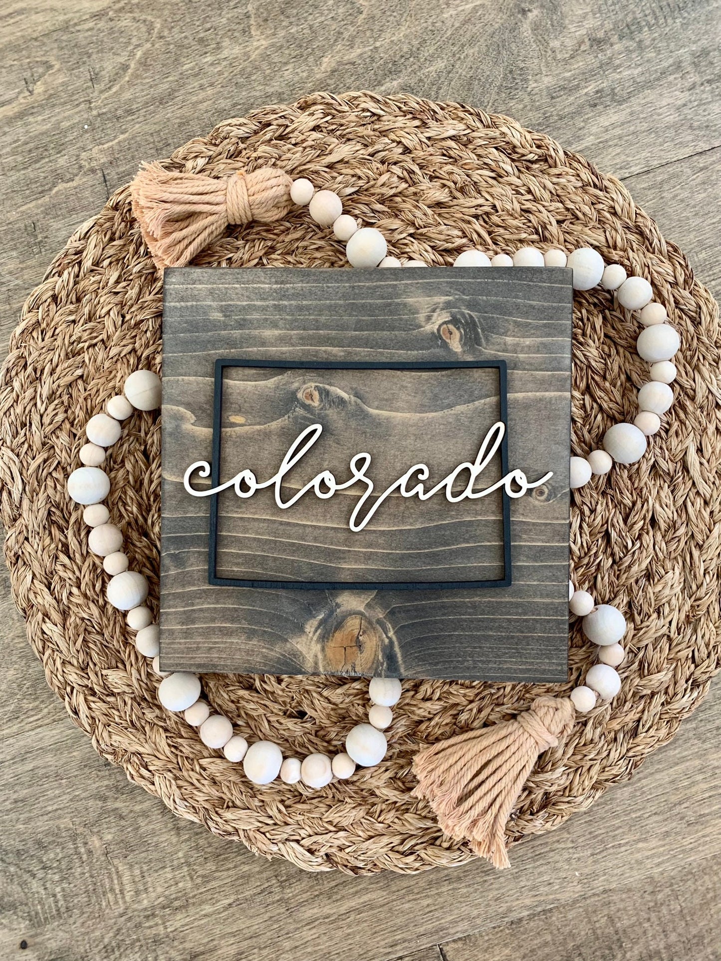 Colorado Home State Wood Sign - State Outline - Farmhouse Wood Sign