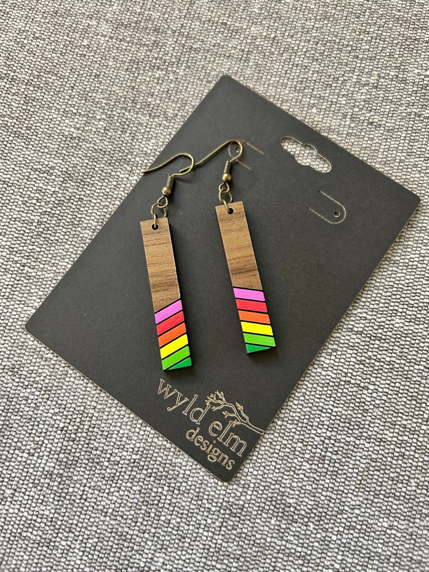 Summer Vibes Walnut Wood Earrings