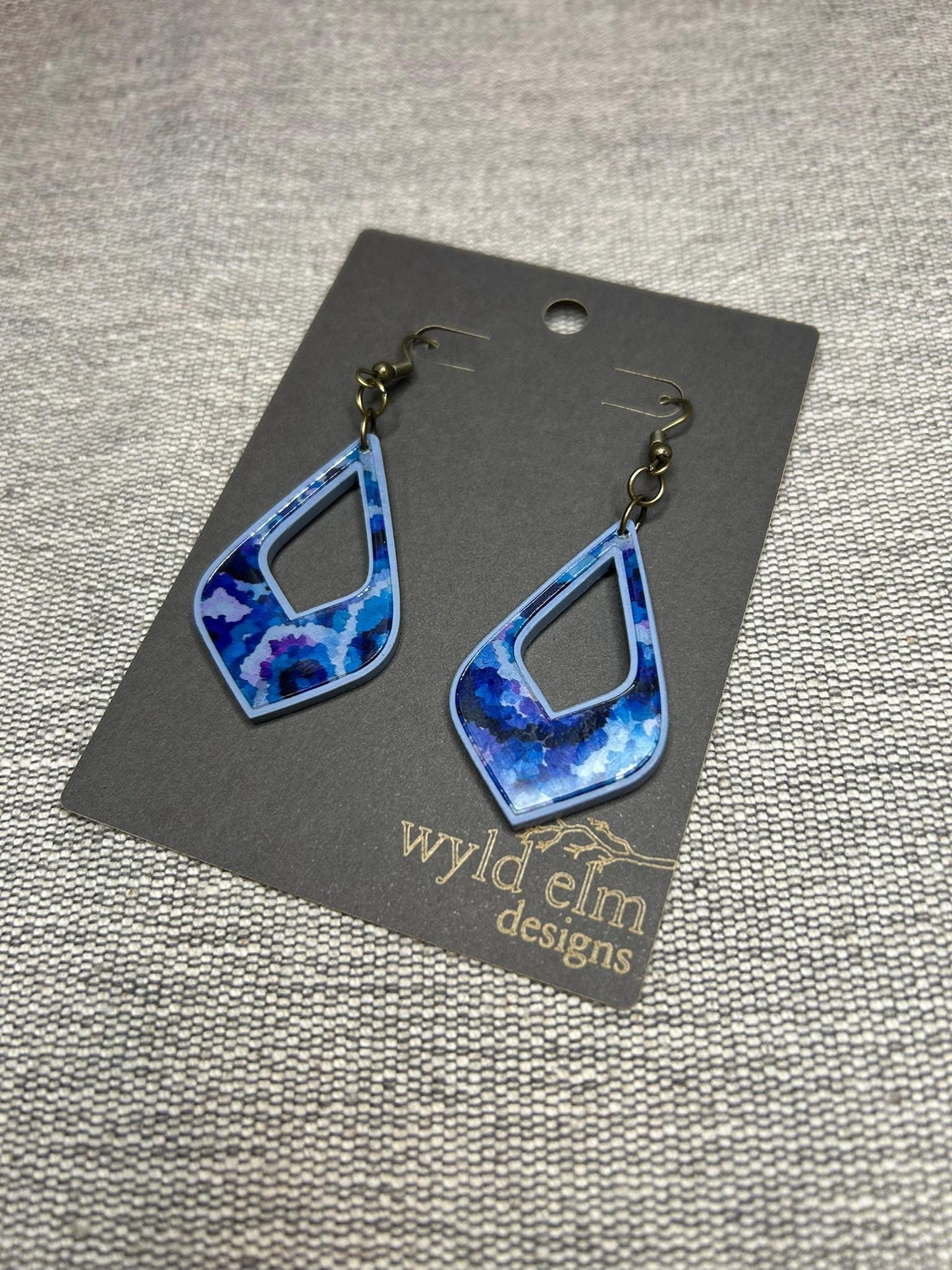 Blue Overlay Acrylic Earrings